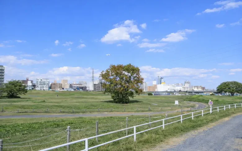 新大阪駅から少し離れた場所に広がる落ち着いた街並みと自然環境。イメージ