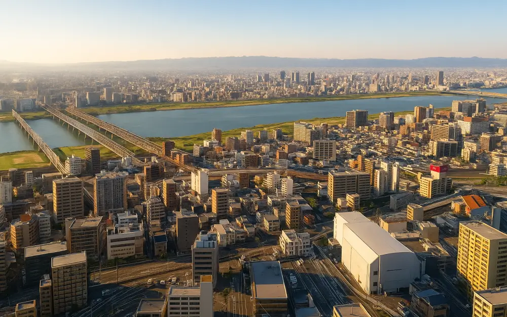 梅田方面から淀川の向こう（イメージ画像）